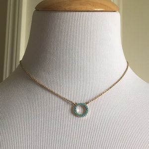 Dainty gold and turquoise infinity necklace